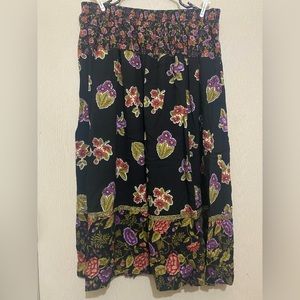 Vintage Floral Skirt with Elastic Waist - Justin B. Jones - Size 16